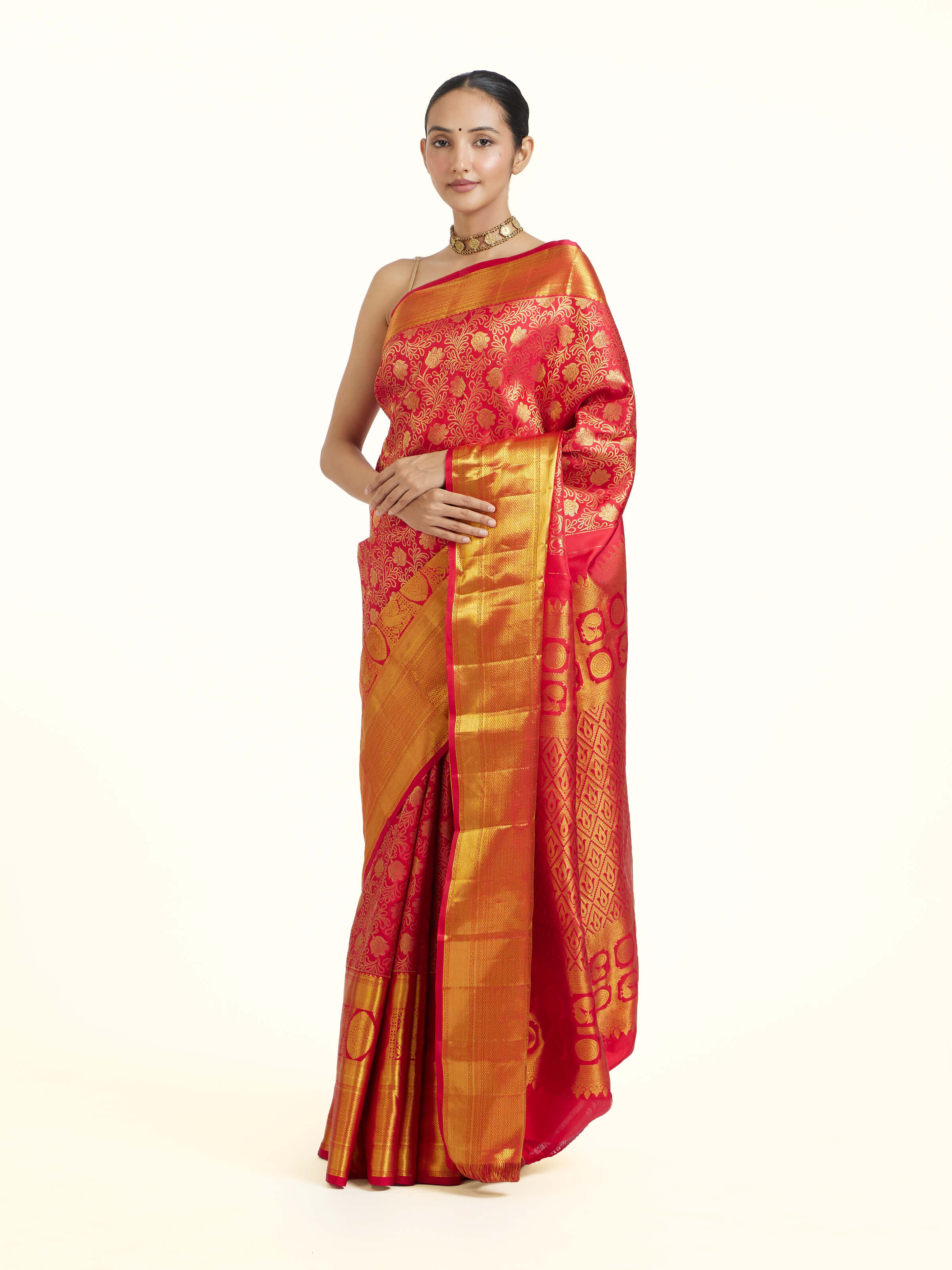 Red Silk Handloom Zari Saree
