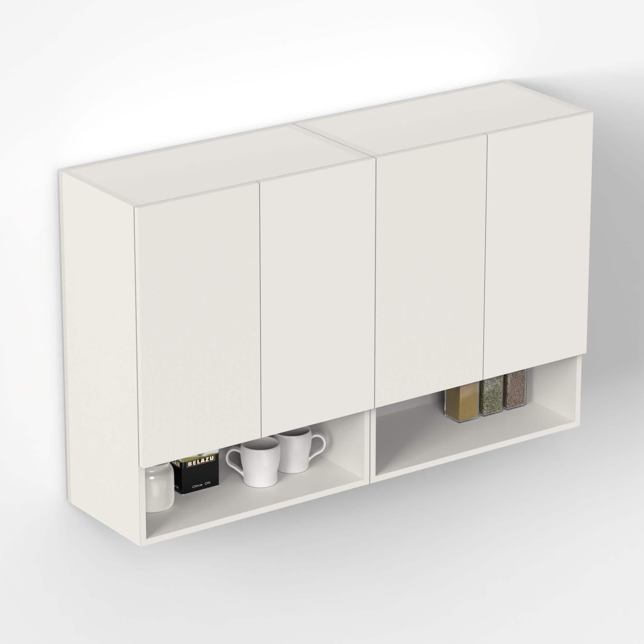 Opryt Engineered Wood Wall Mounted with Shelf Two Kitchen Cabinet Rack In White Finish