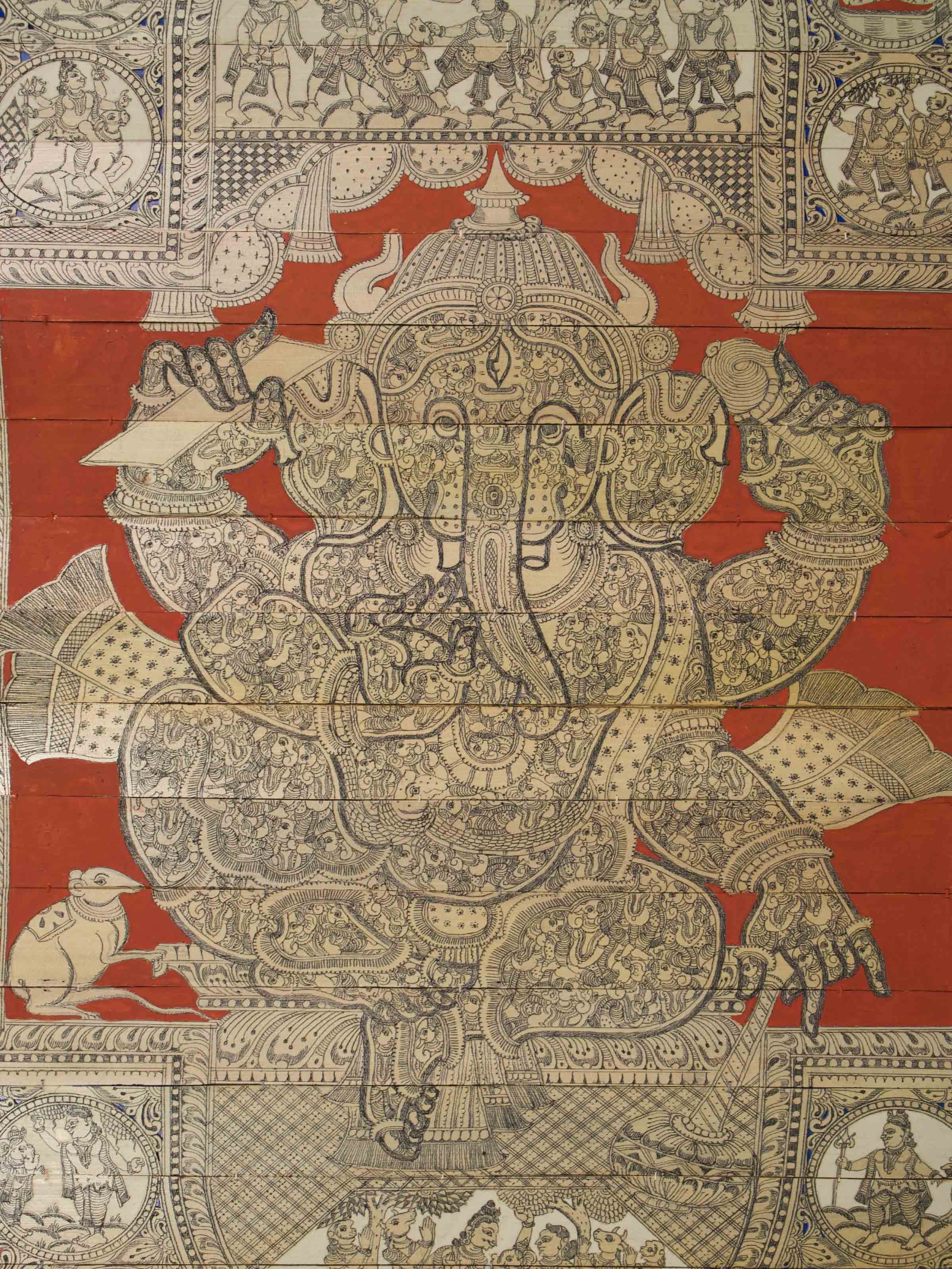 Panchmukhi Ganesha Palm Leaf Engraving