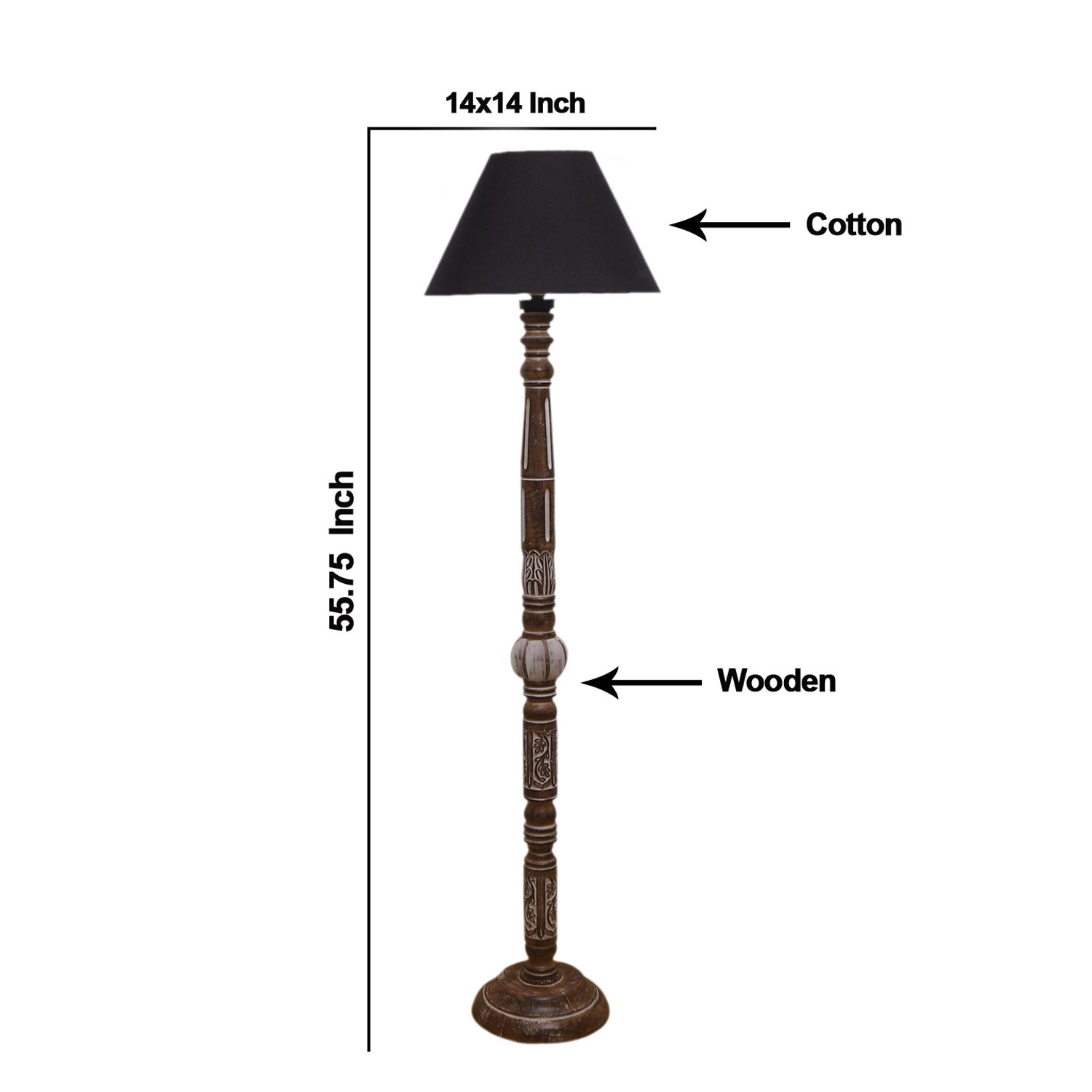 Devansh Wooden Floor Lamp