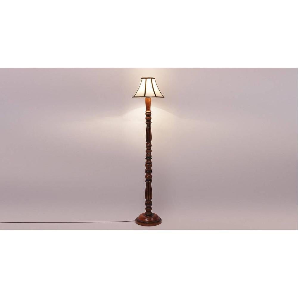Carey Brown Cotton Shade Floor Lamp