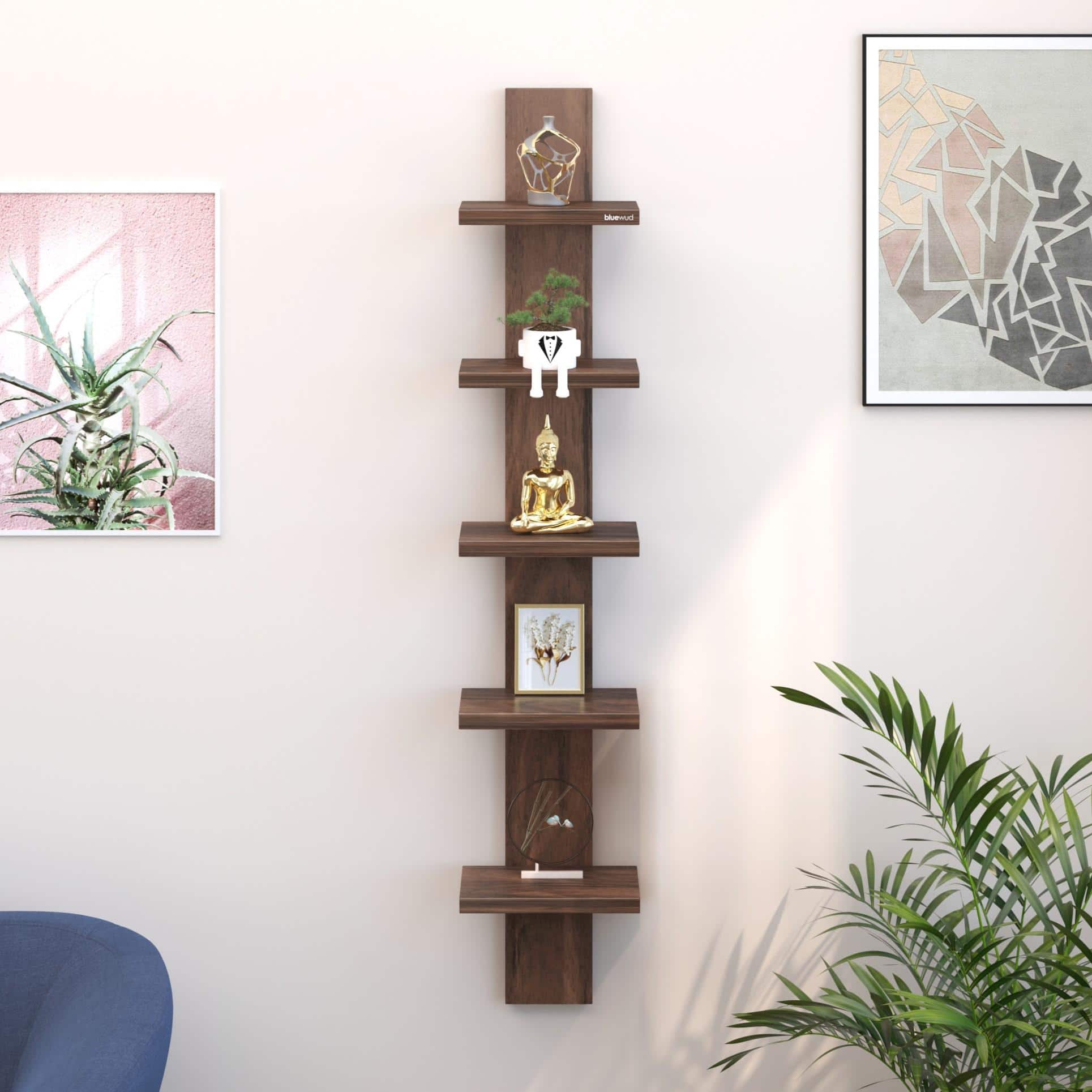 Louis Engineered Wood Wall In Brown Maple Finish