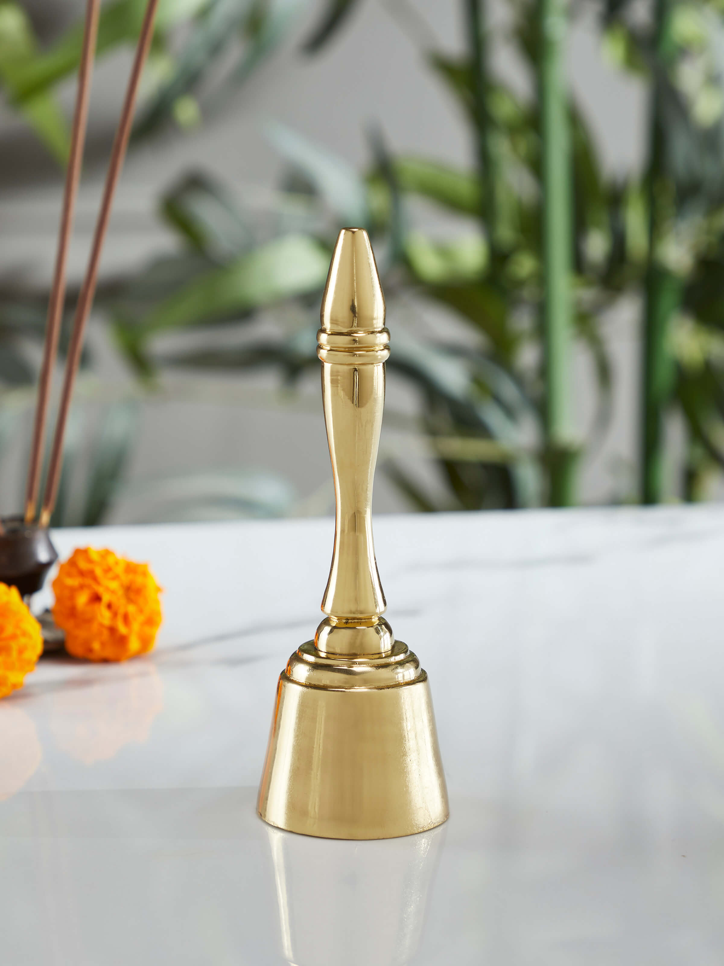 Lacquered Brass Pooja Bell