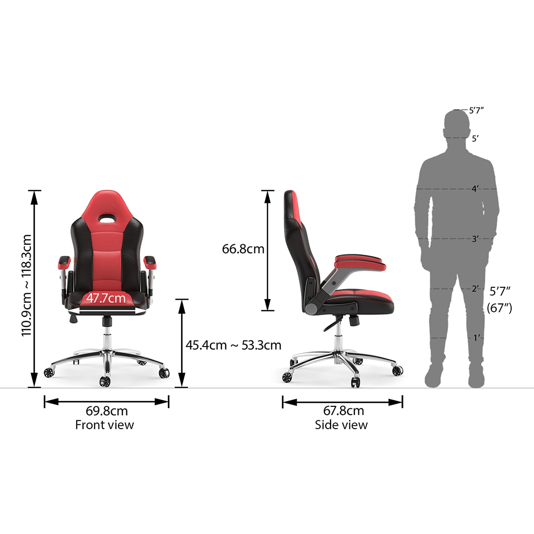 Mika Leatherette Study Chair in Scarlet Red Colour