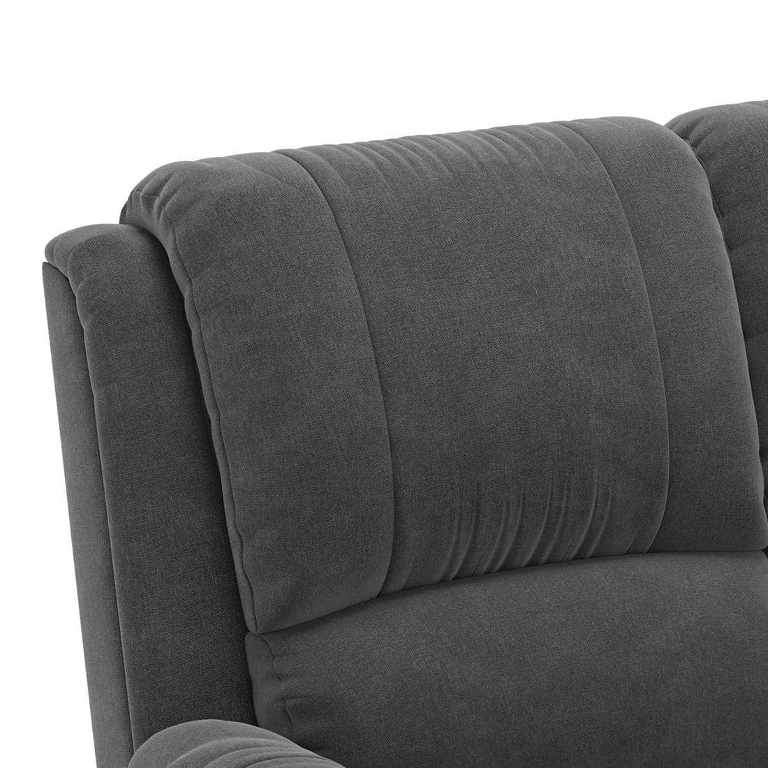 Lebowski Fabric Three Seater Manual Recliner in Smoke Fabric Colour