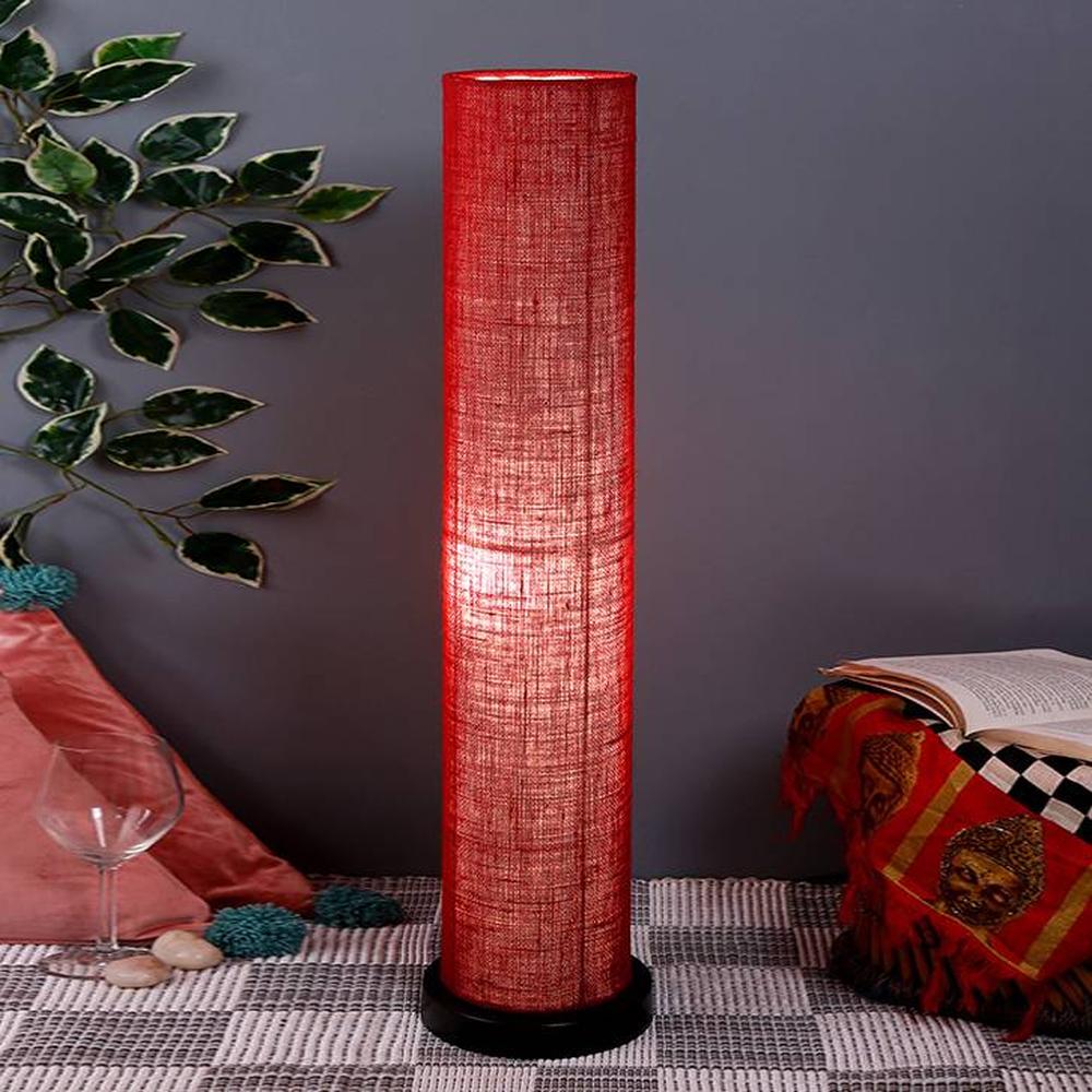 Penelope Maroon Cotton Shade Floor Lamp