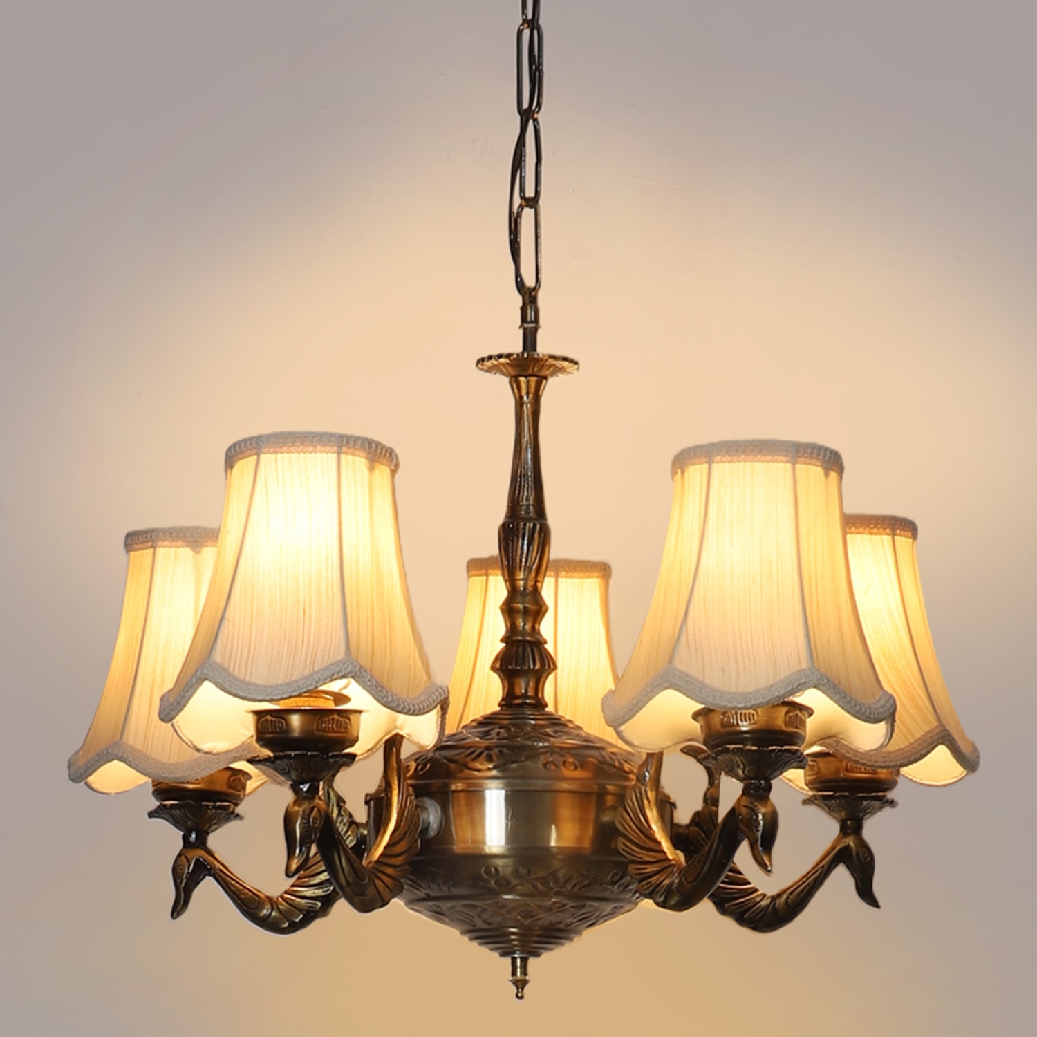 Devansh Gold Wall Mounted Lamp With Black Cotton Shade