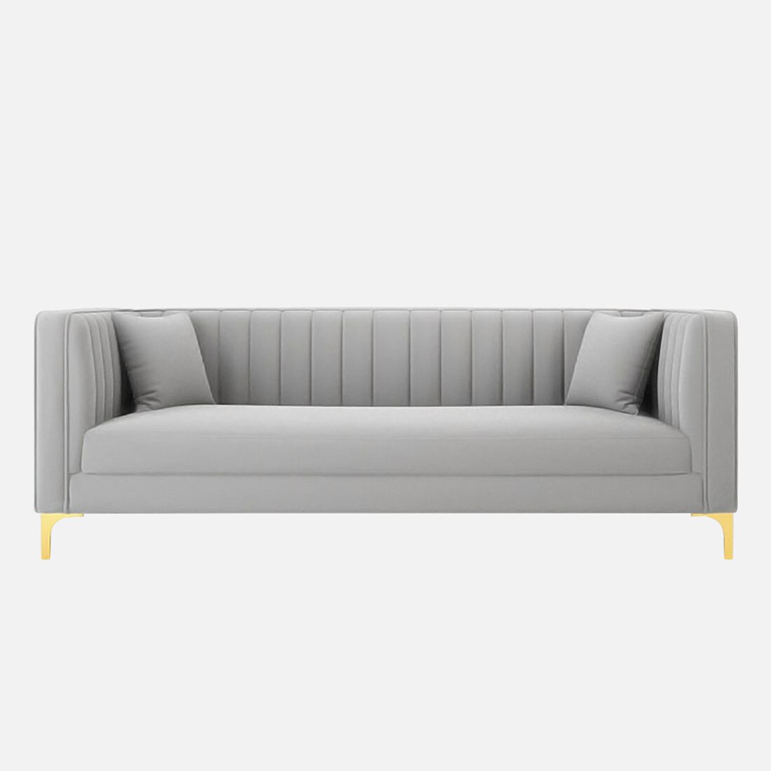 Texude Velvet 3 Seater Sofa in Grey Colour