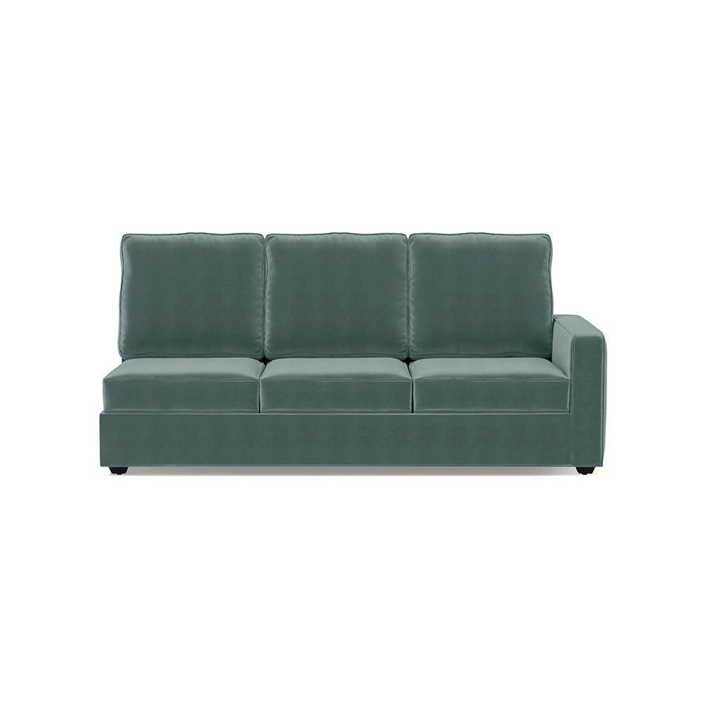 Apollo Compact Sofa (Colour : Dusty Turquoise Velvet, Cushion : Soft, Back Type : High Back, Seating Capacity : Left Aligned 3 Seater + Left Aligned Chaise)