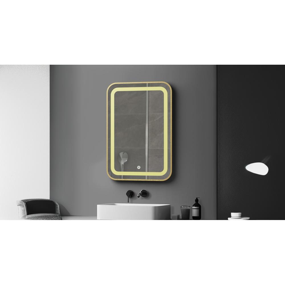 Aluminium LED Rectangular Decorative wall mirror by elegant arts and frames (Mirror size 600X900 mm)