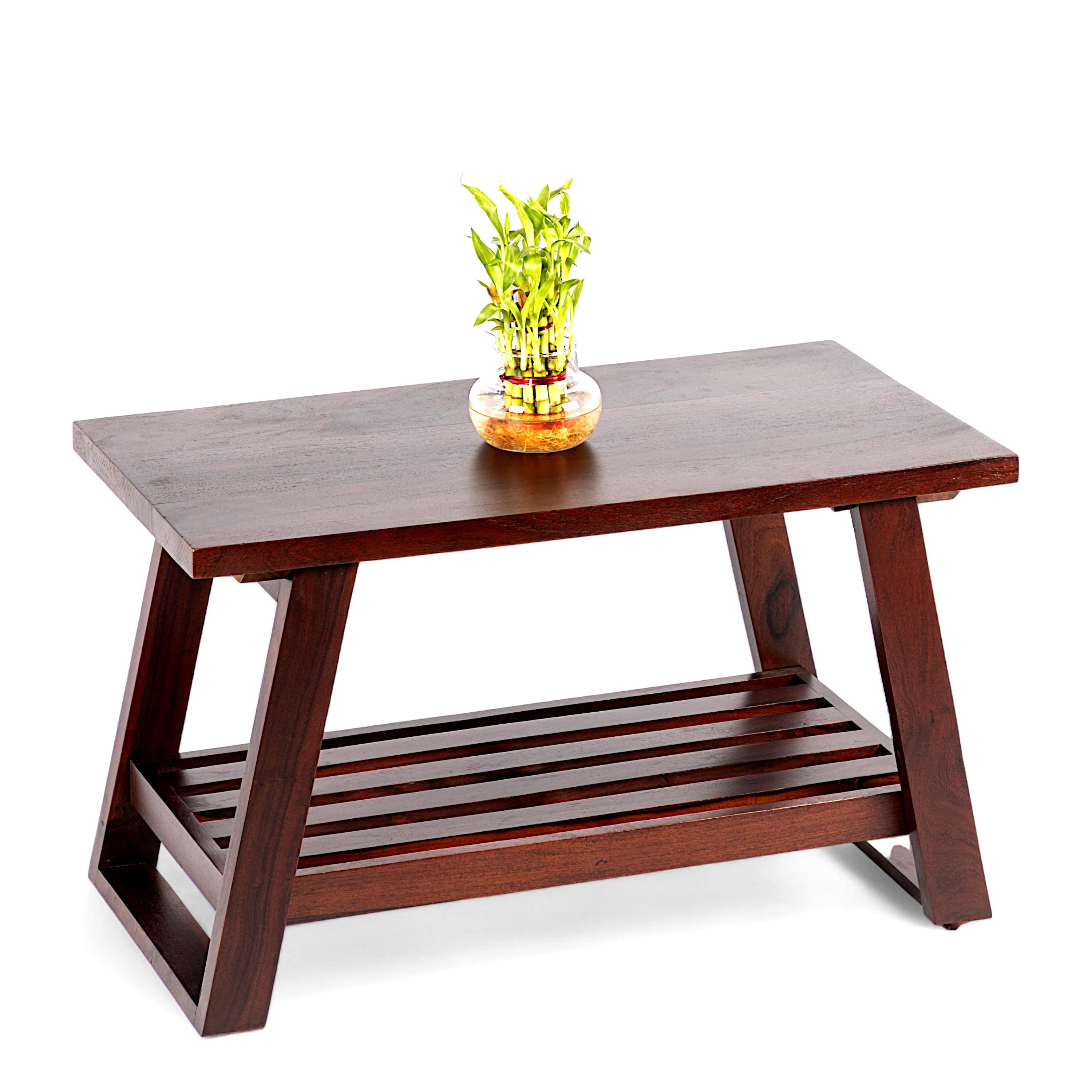 Alison Sheesham Wood Coffee Table In Walnut Finish