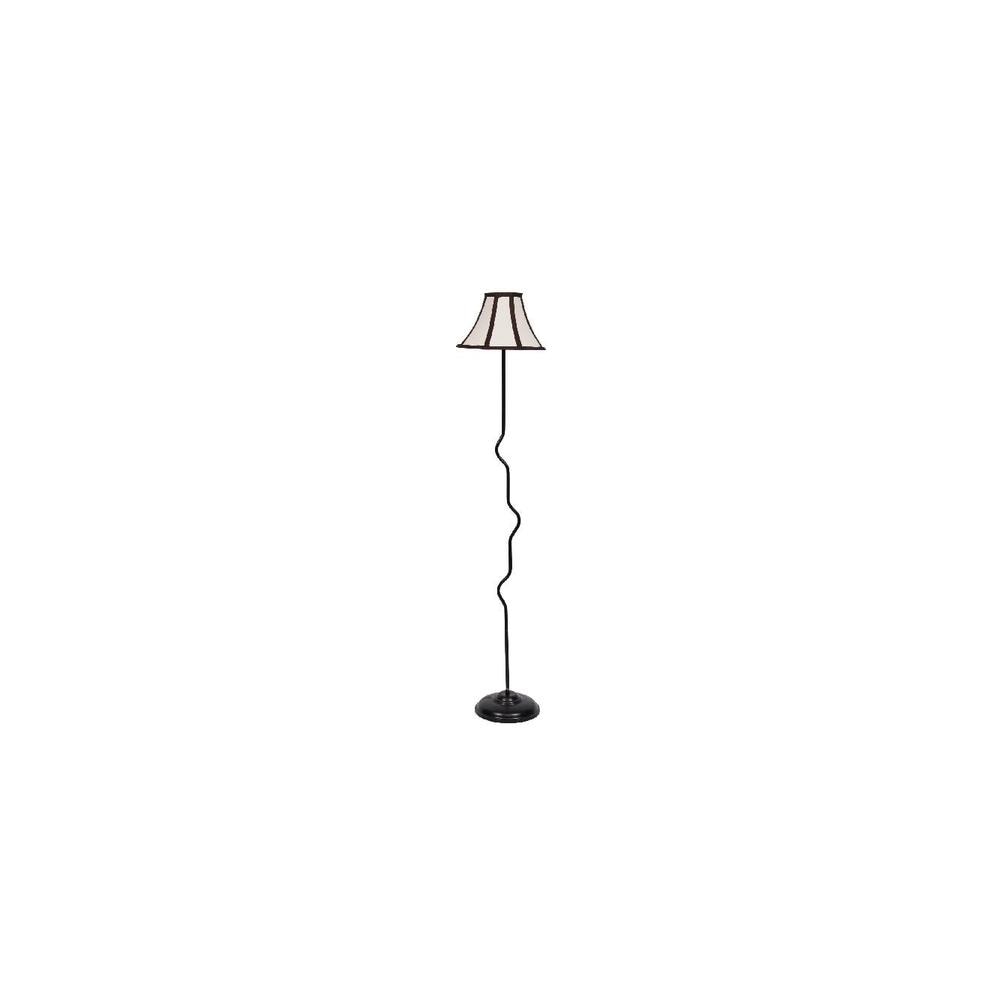 Gus Multicolour Fabric Floor Lamp with Black Iron Base