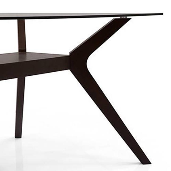 Wesley - Dalla 6 Seater Dining Table Set (Colour- Grey , Finish- Dark Walnut)