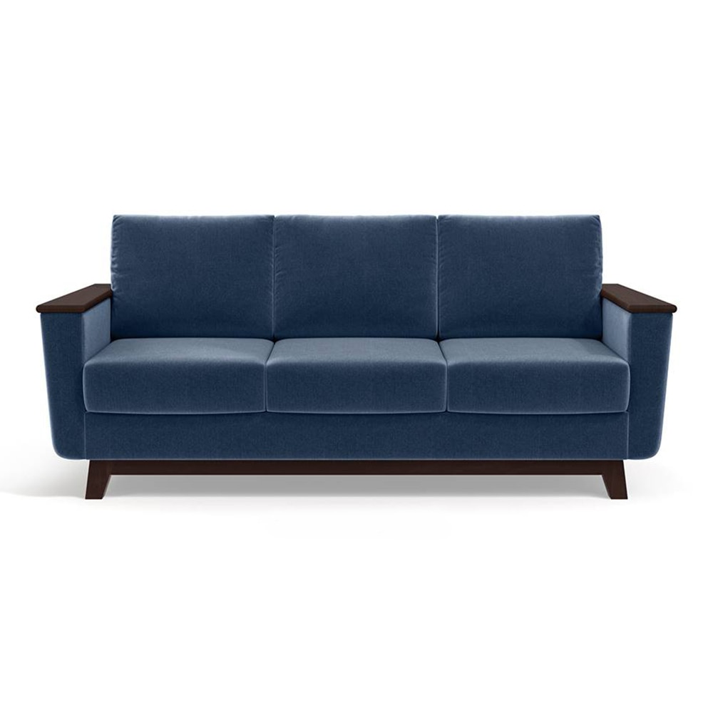 Corby Premium 3 Seater Fabric Sofa in Lapis Blue Colour - Urban Ladder