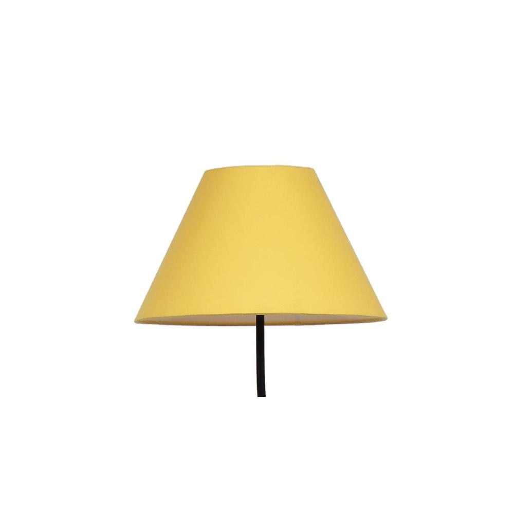Luca Yellow Fabric Floor Lamp with Black Iron Base