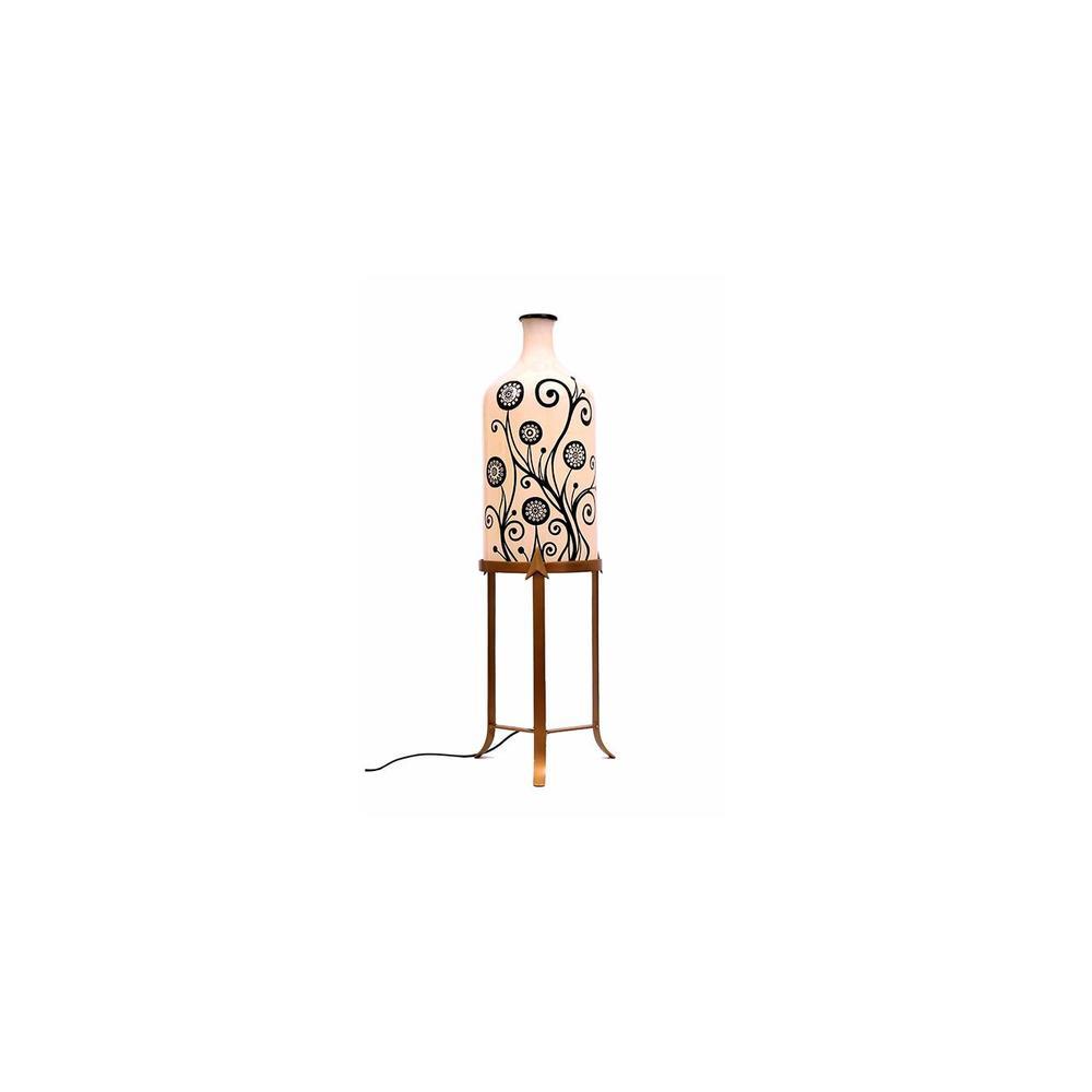 Mavis White Glass Shade Floor Lamp With White Metal Base