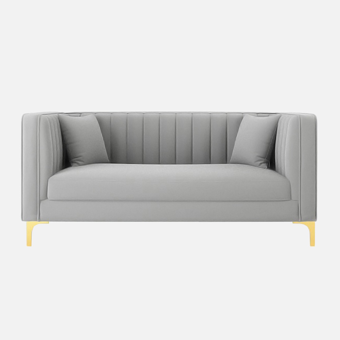 Texude Velvet 2 Seater Sofa in Grey Colour