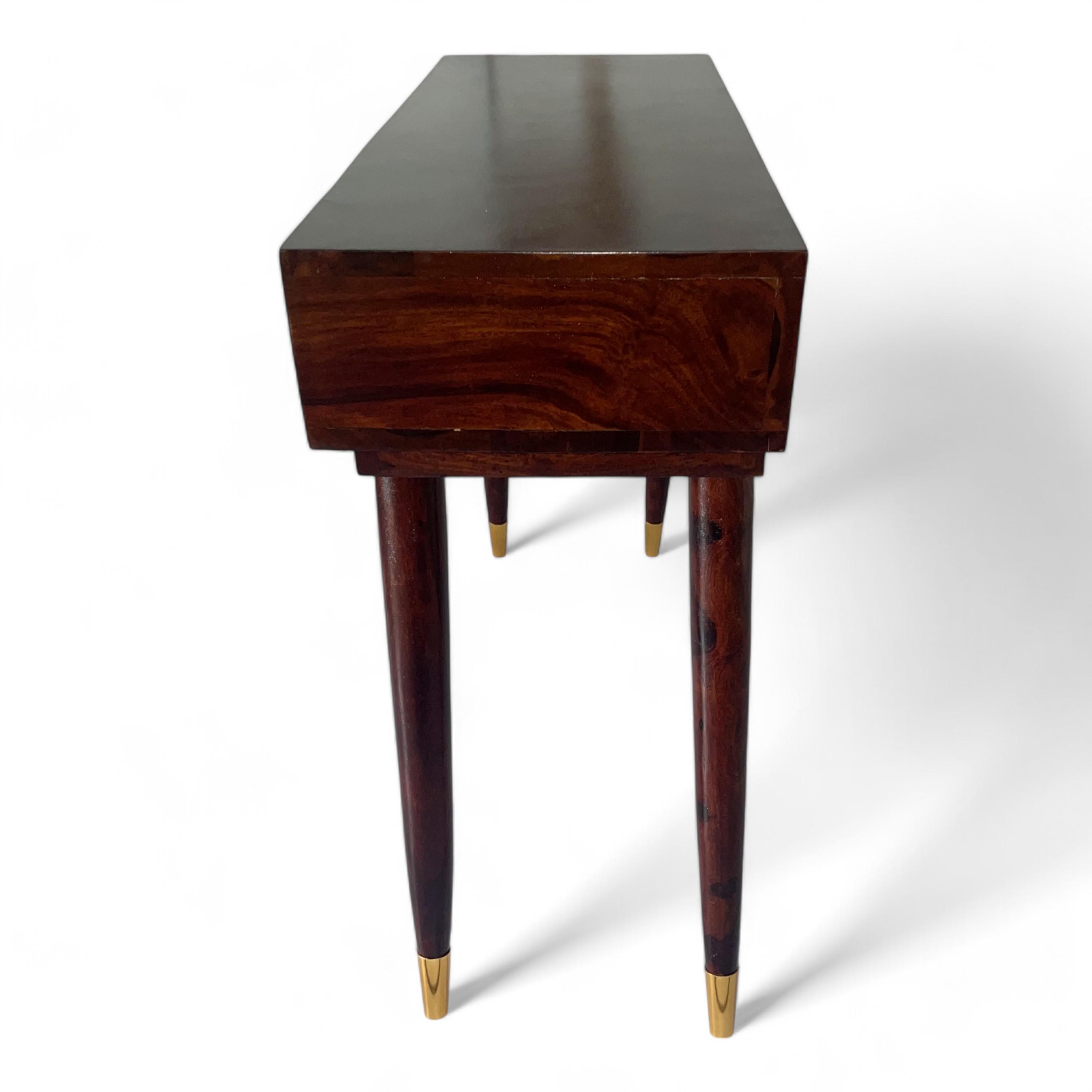 Vintara Sheesham Wood Contemporary Console Table in Dark Walnut finish