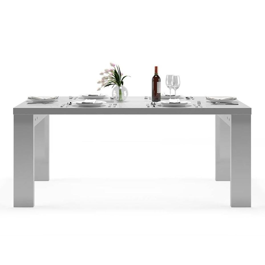 Kariba Engineered Wood Seater Dining Table In White High Gloss Finish