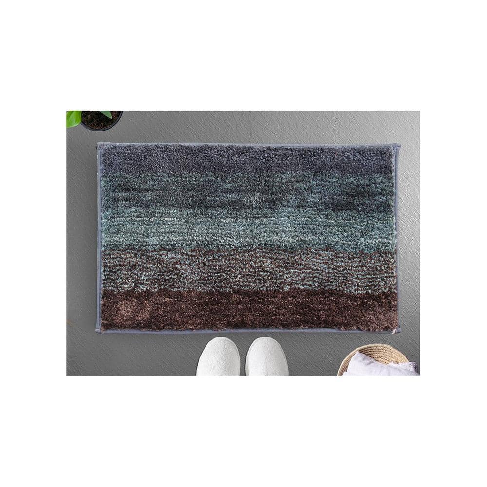 Elle Green Solid Natural Fiber 24x16 inches Anti-Skid Bath Mat