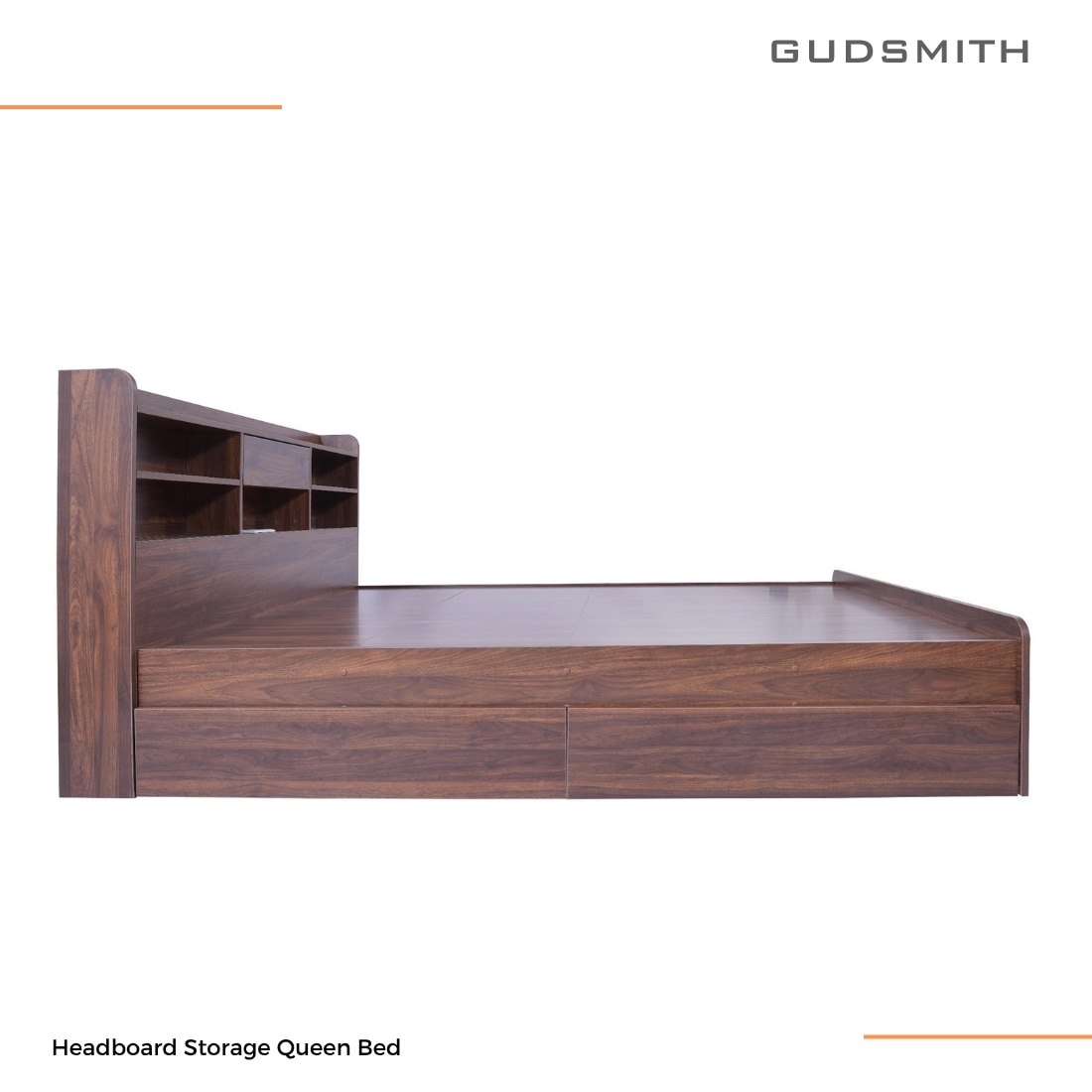 Esmeralda Queen Bed with Headboard and 4 Drawer Storage