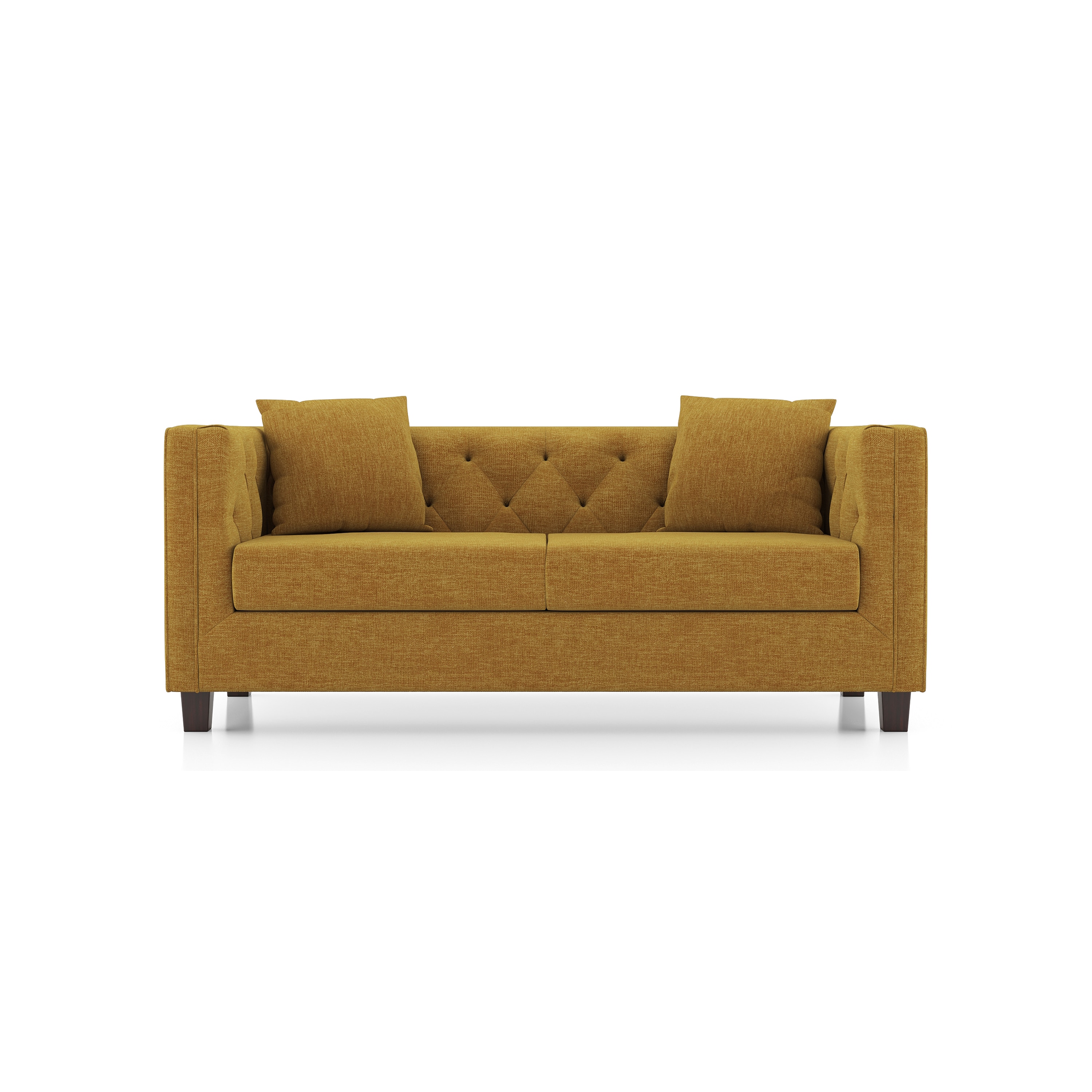 Windsor 2 Seater Fabric Sofa (Colour: Ochre) - Urban Ladder