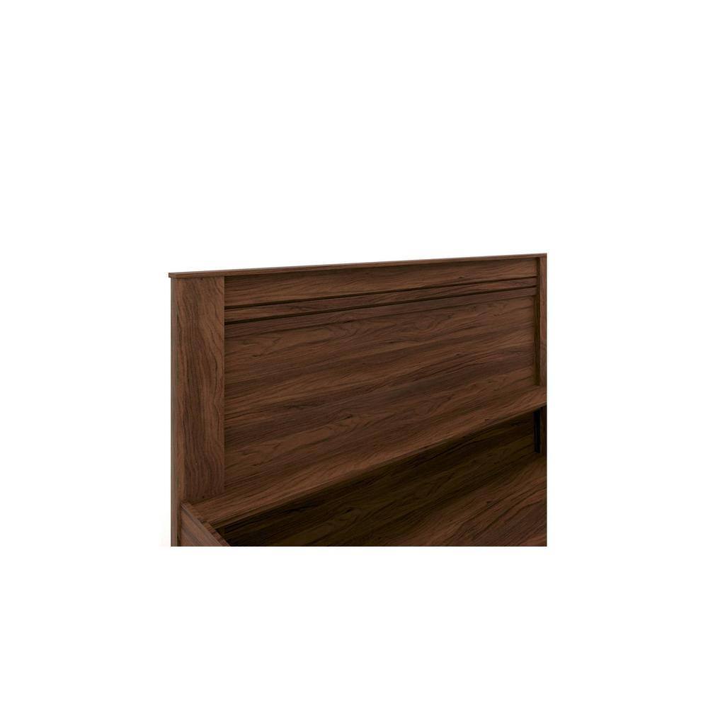 Taro Engineered Wood King Size Box Storage Bed In Walnut Finish