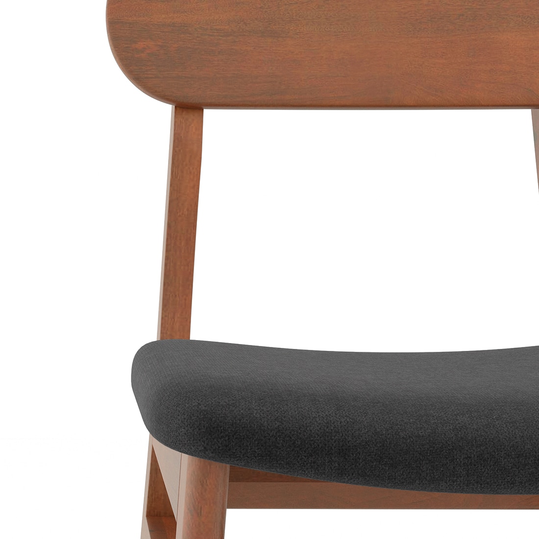 Lunar Solid Wood Dining Chair Set of 2 In Honey Finish With Urban Grey Fabric Colour