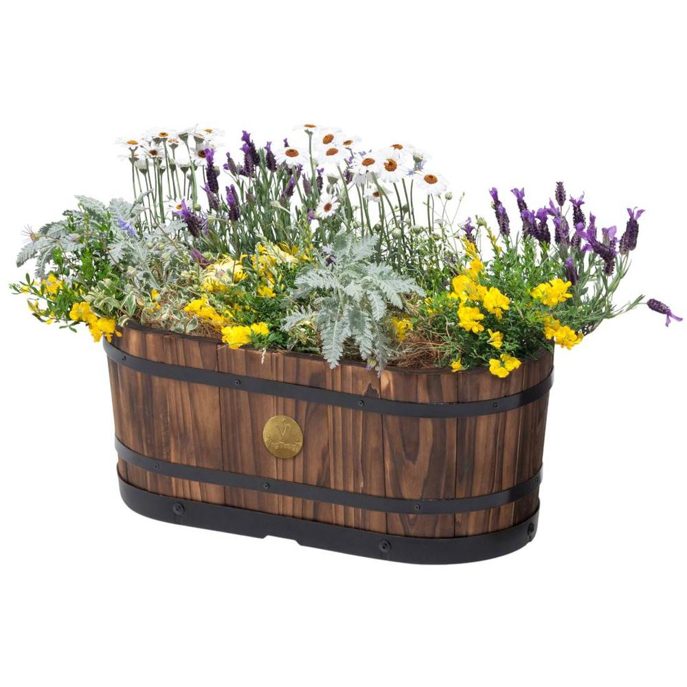 VegTrug Wooden Oval Planter Medium