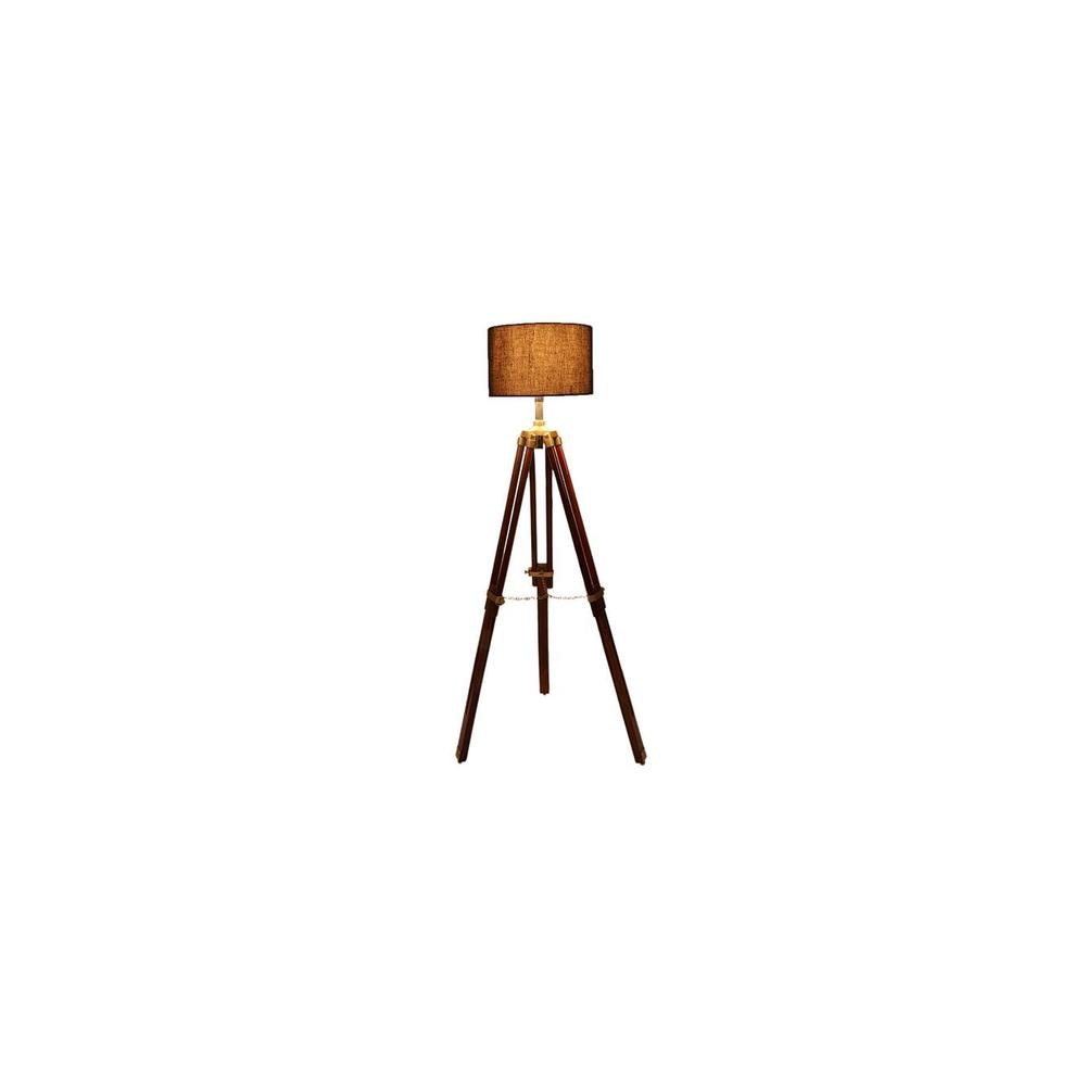 Roman Black Cotton Shade Floor Lamp