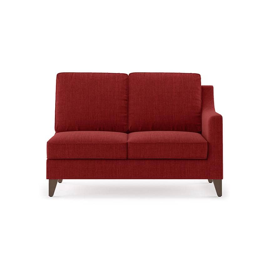 Abbey Sectional Sofa (Colour : Salsa Red, Cushion : Hard, Seater : Left Aligned 2 Seater + Left Aligned Chaise)