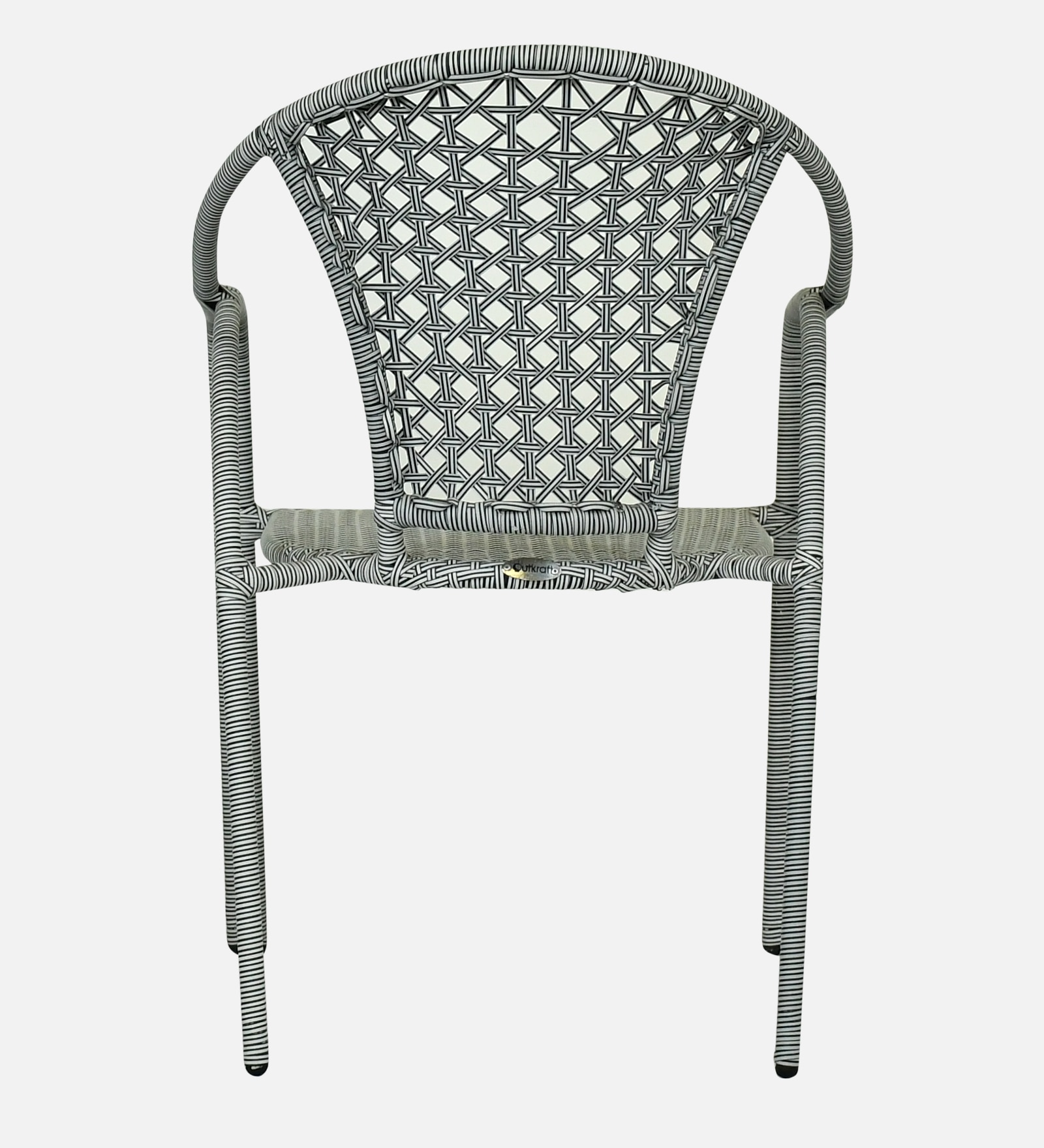 Esperance  Wicker Chair In White And Black Finish