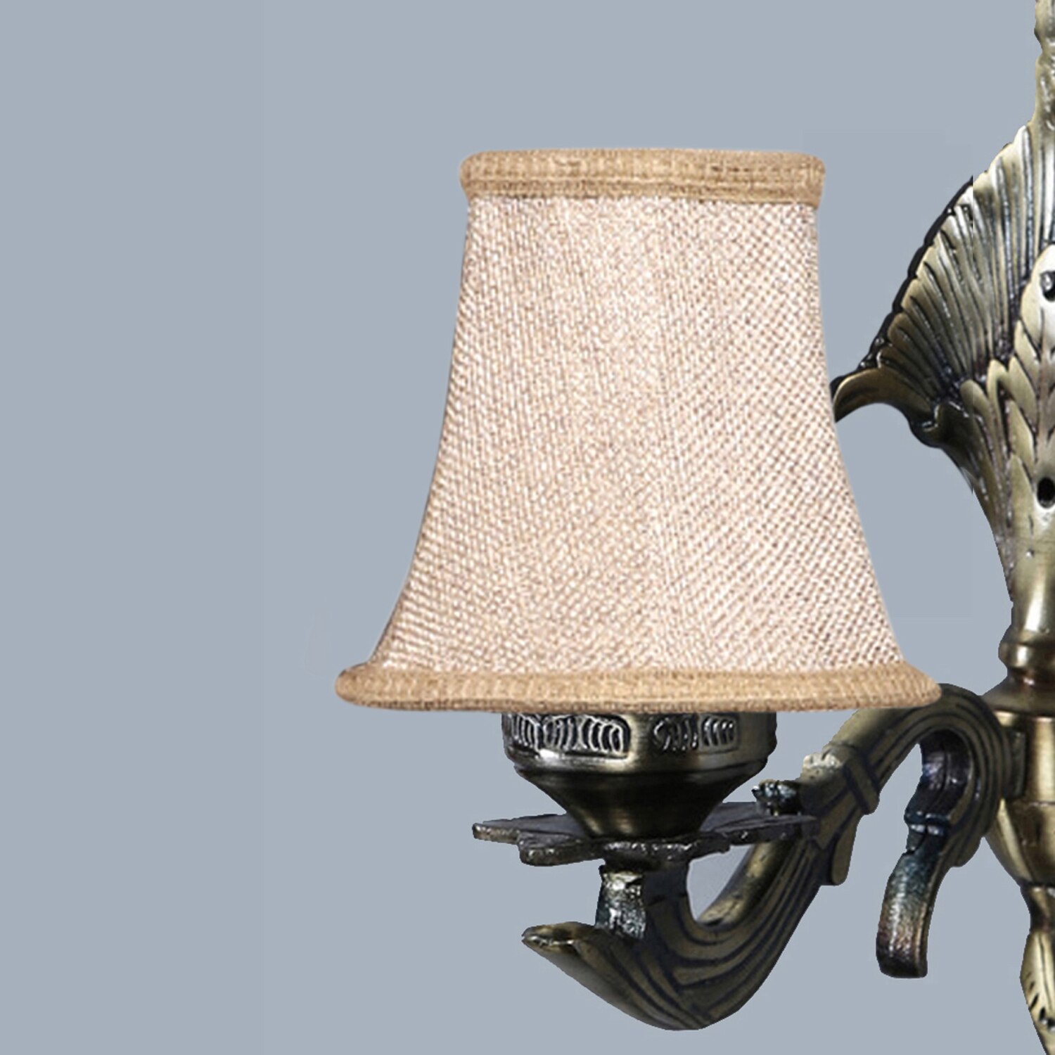 Devansh Gold Antique Wall Mounted Lamp With Beige Jute Shade