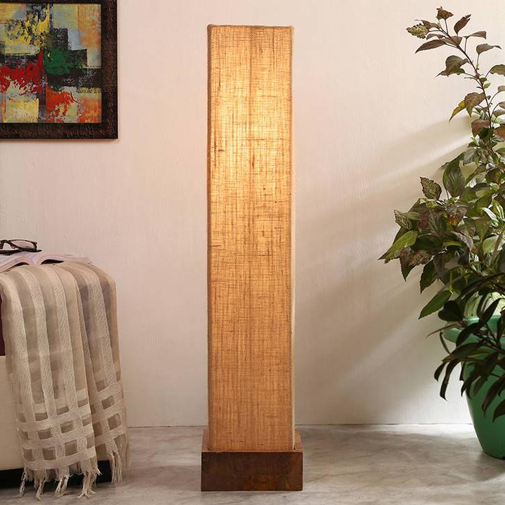 Chelsea Beige Cotton Shade Floor Lamp - Devansh
