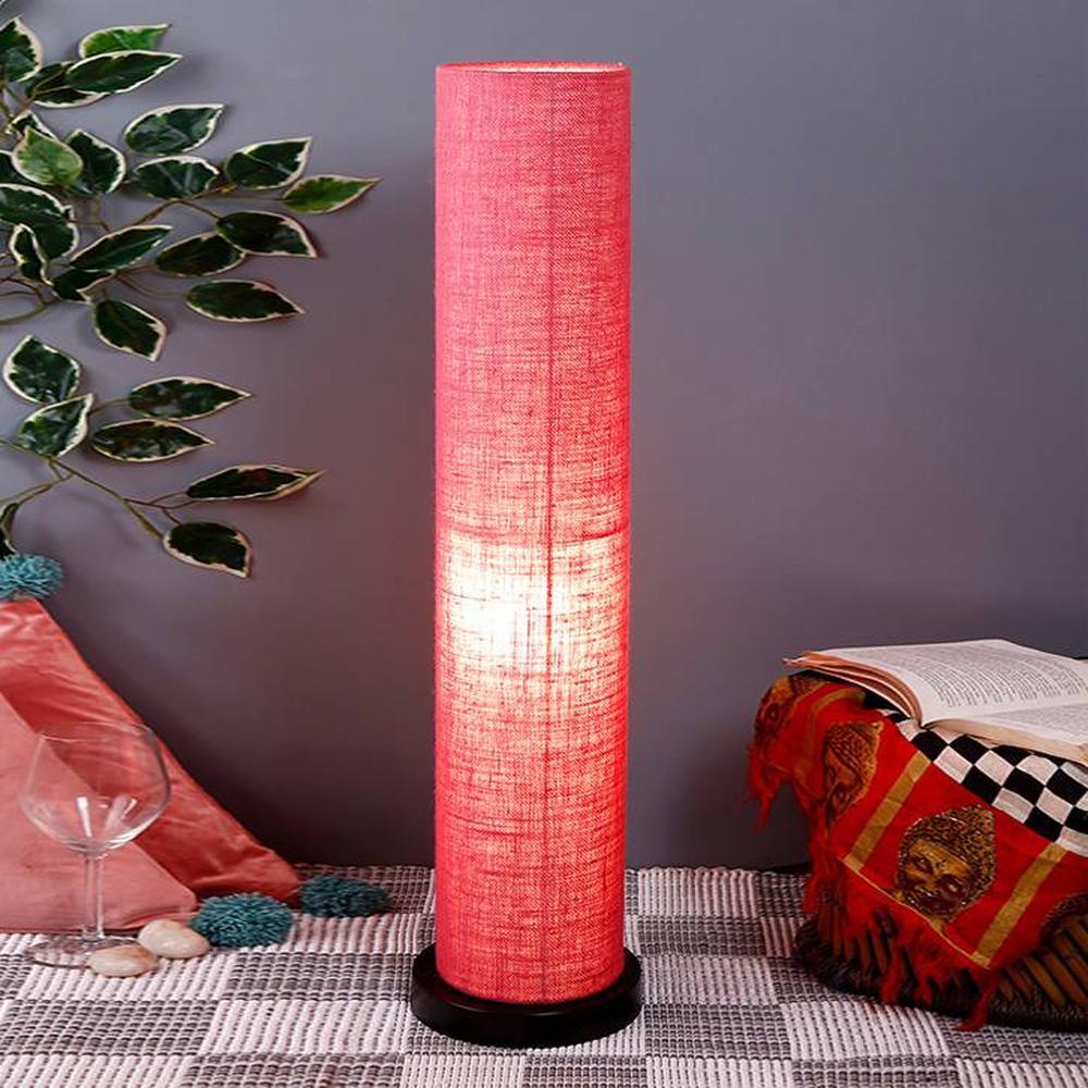 Penelope Pink Cotton Shade Floor Lamp