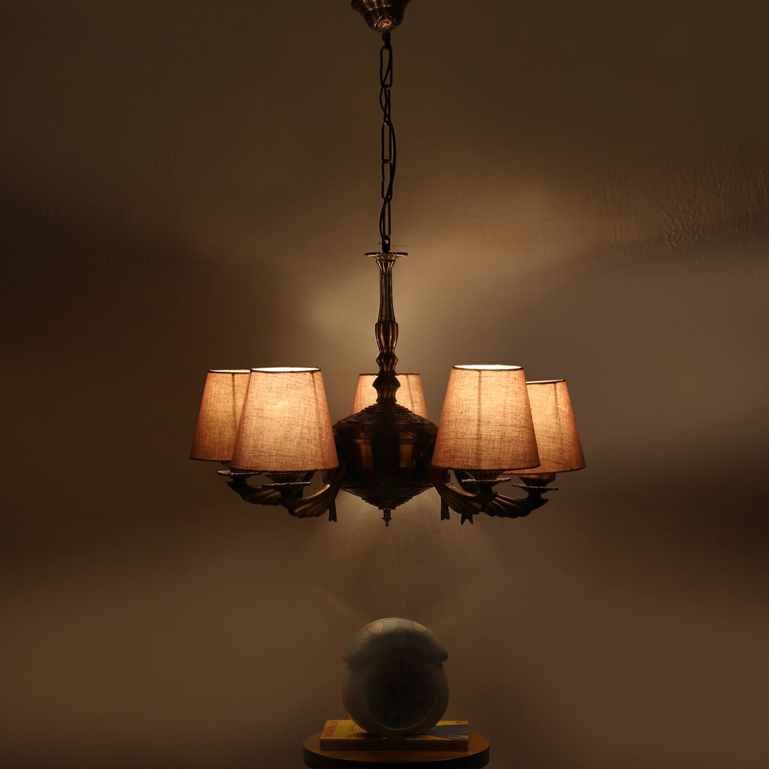 Devansh Steel Wall Mounted Lamp With Beige Jute Shade