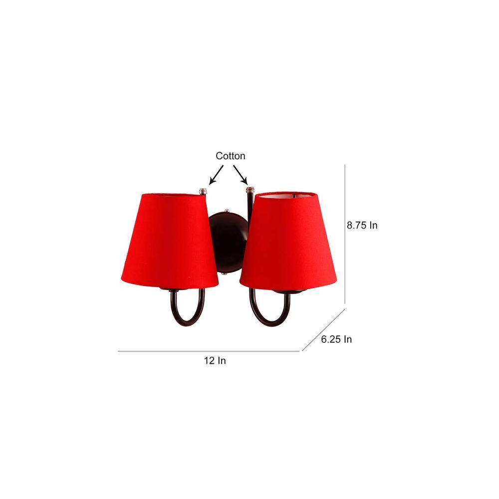 Hether Red Fabric Wall Light