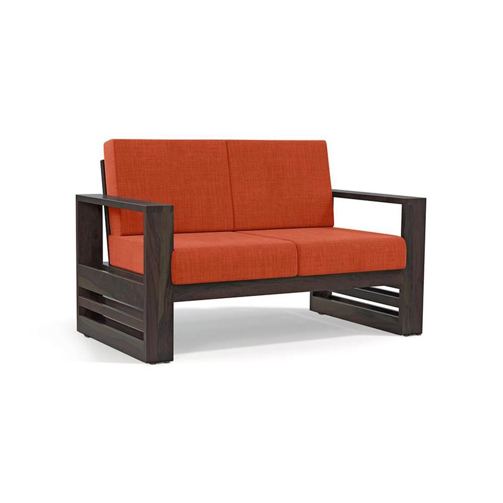 Parson 2 Seater Wooden Sofa  In American Walnut Finish (Lava)