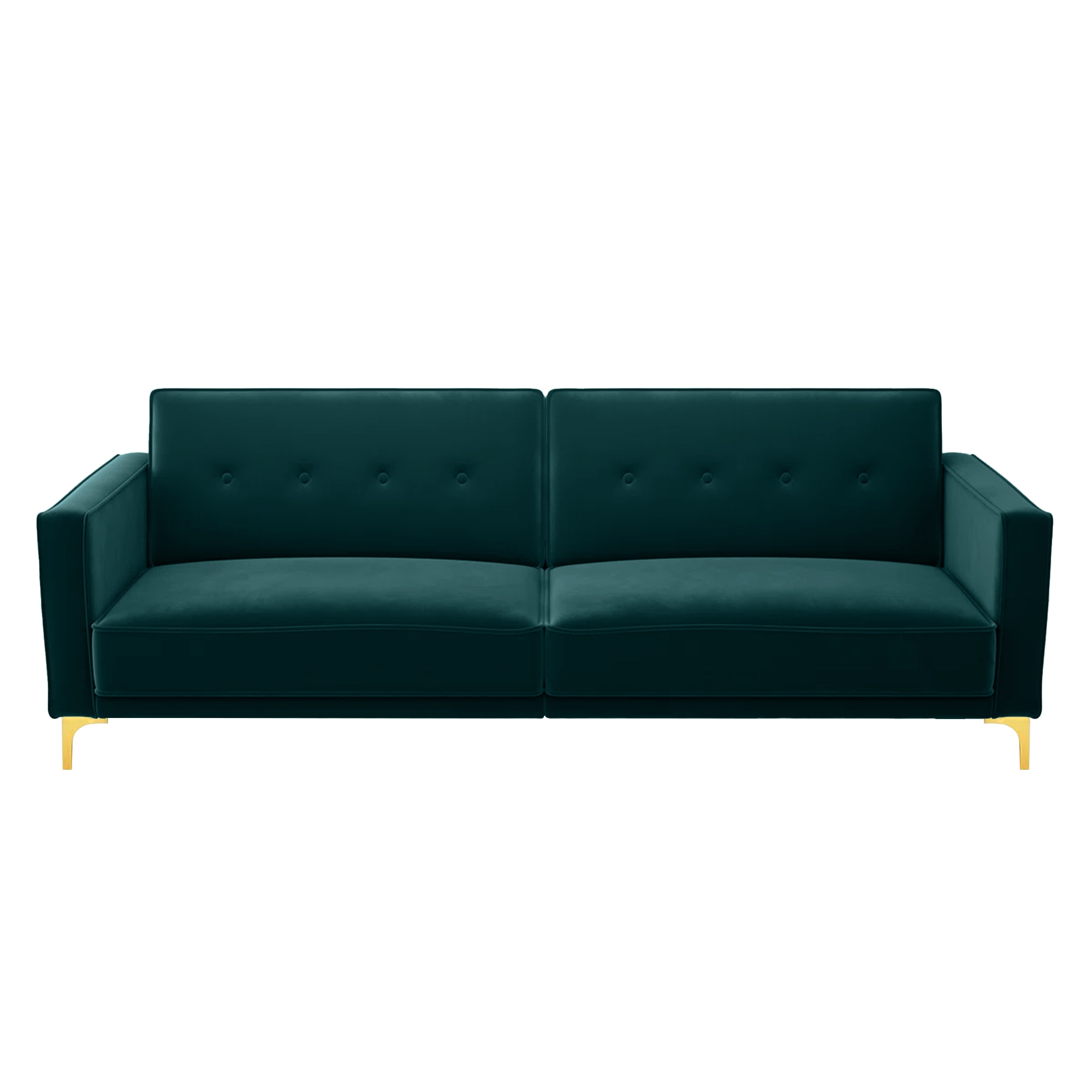 Calisa 3 Seater Velvet Sofa Cum Bed in Teal Blue colour
