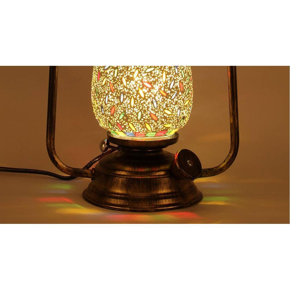 Bradford MultiColour Glass Lantern Table Lamp