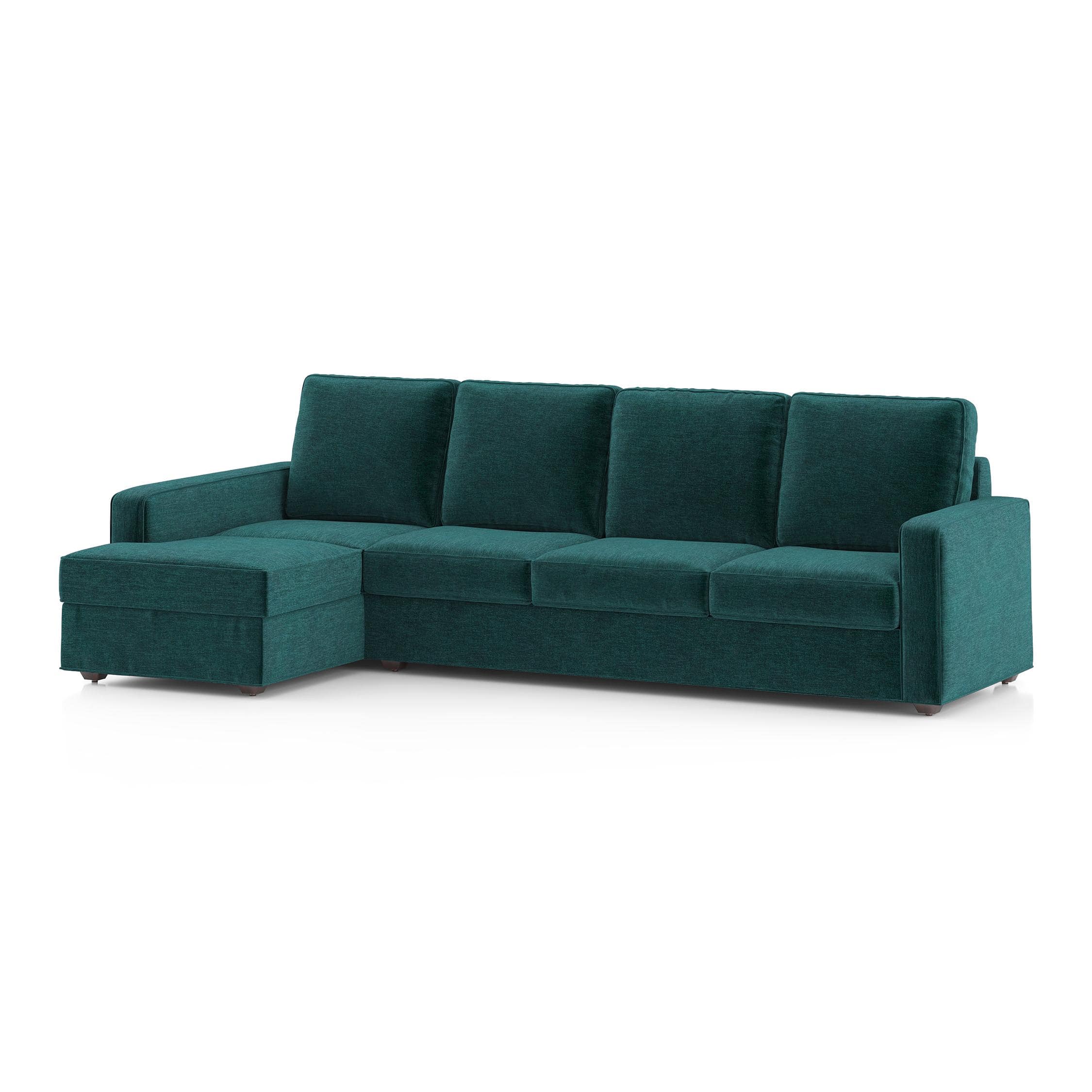 Apollo Compact Sofa (Colour : Malibu, Cushion : Soft, Back Type : High Back, Seating Capacity : Left Aligned 3 Seater + Left Aligned Chaise + Ottoman)