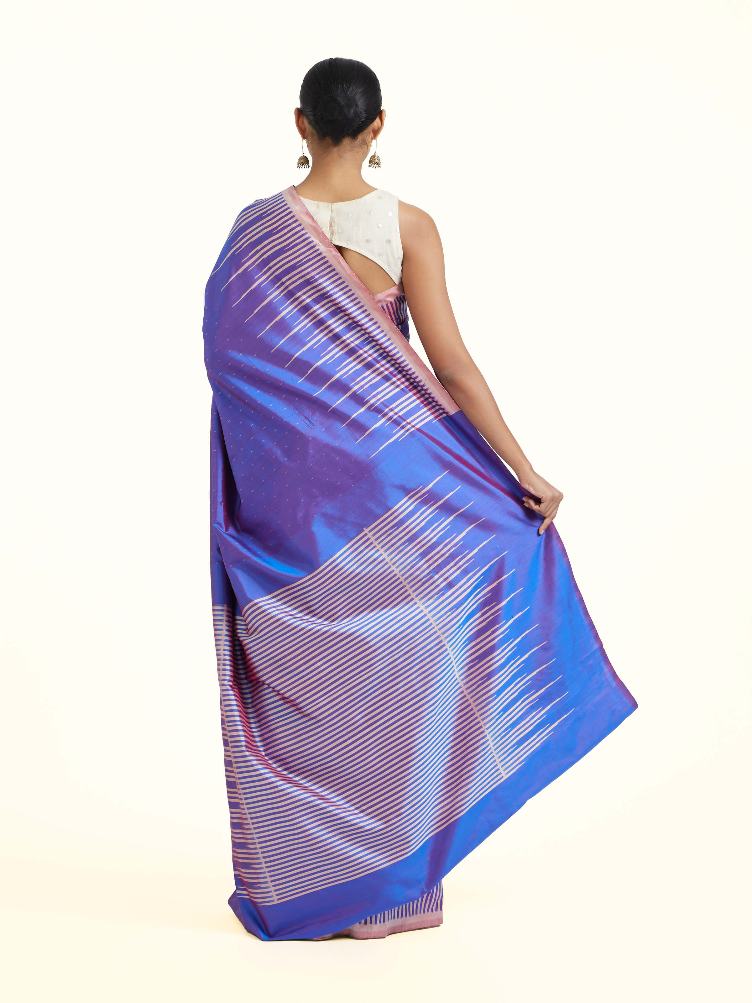 Blue Pochampally Single Ikat Saree