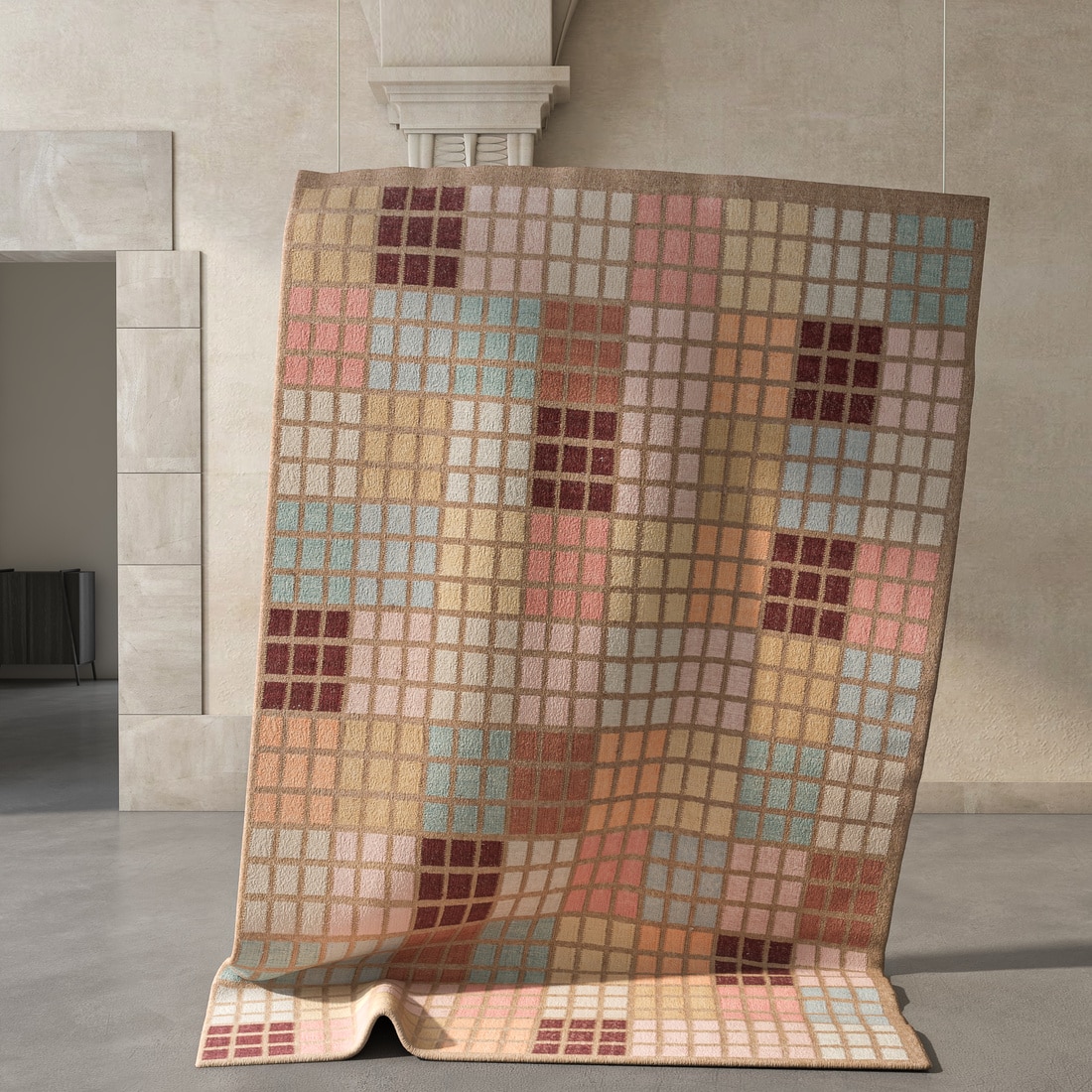 Jaipur Rugs Soft Striped Wool Viscose Dhurrie Rug Brown 6x8 ft - Jaipur Rugs