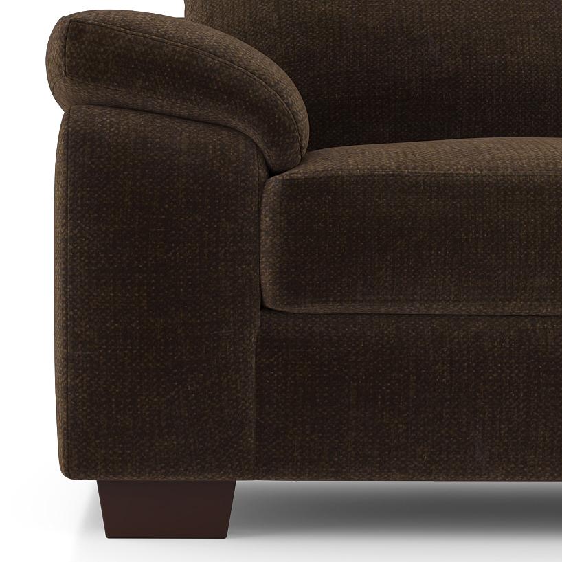 Esquel Premium 1 Seater Fabric Sofa in Dark Earth Colour