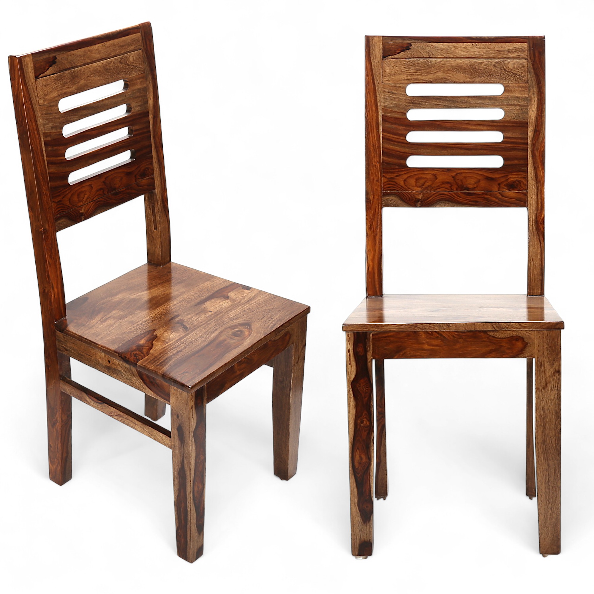 Oliver Sheesham Wood Set of 2 Dining Chairs in Teak Finish