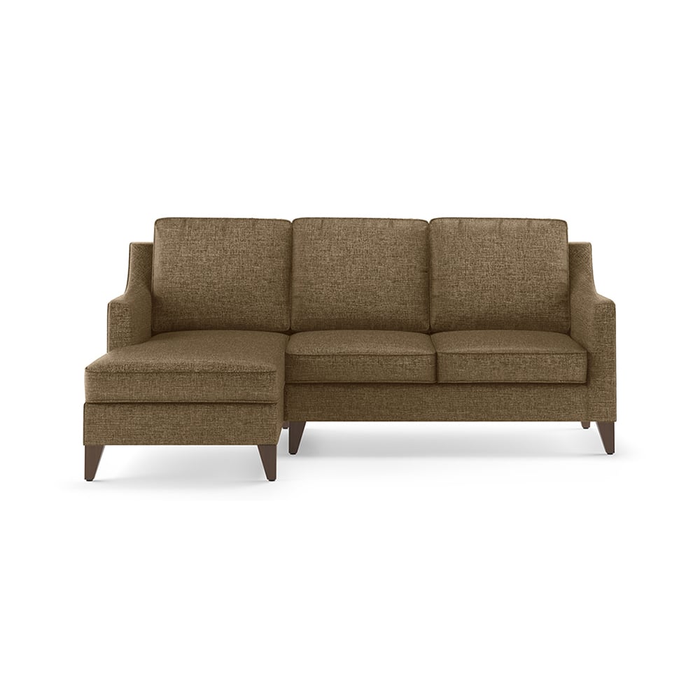 Abbey Sectional Sofa (Colour : Dune, Cushion : Soft, Seater : Left Aligned 2 Seater + Left Aligned Chaise) - Urban Ladder