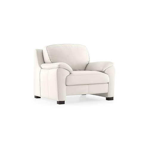 Farina 1 Seater Half Leather Sofa in White Colour