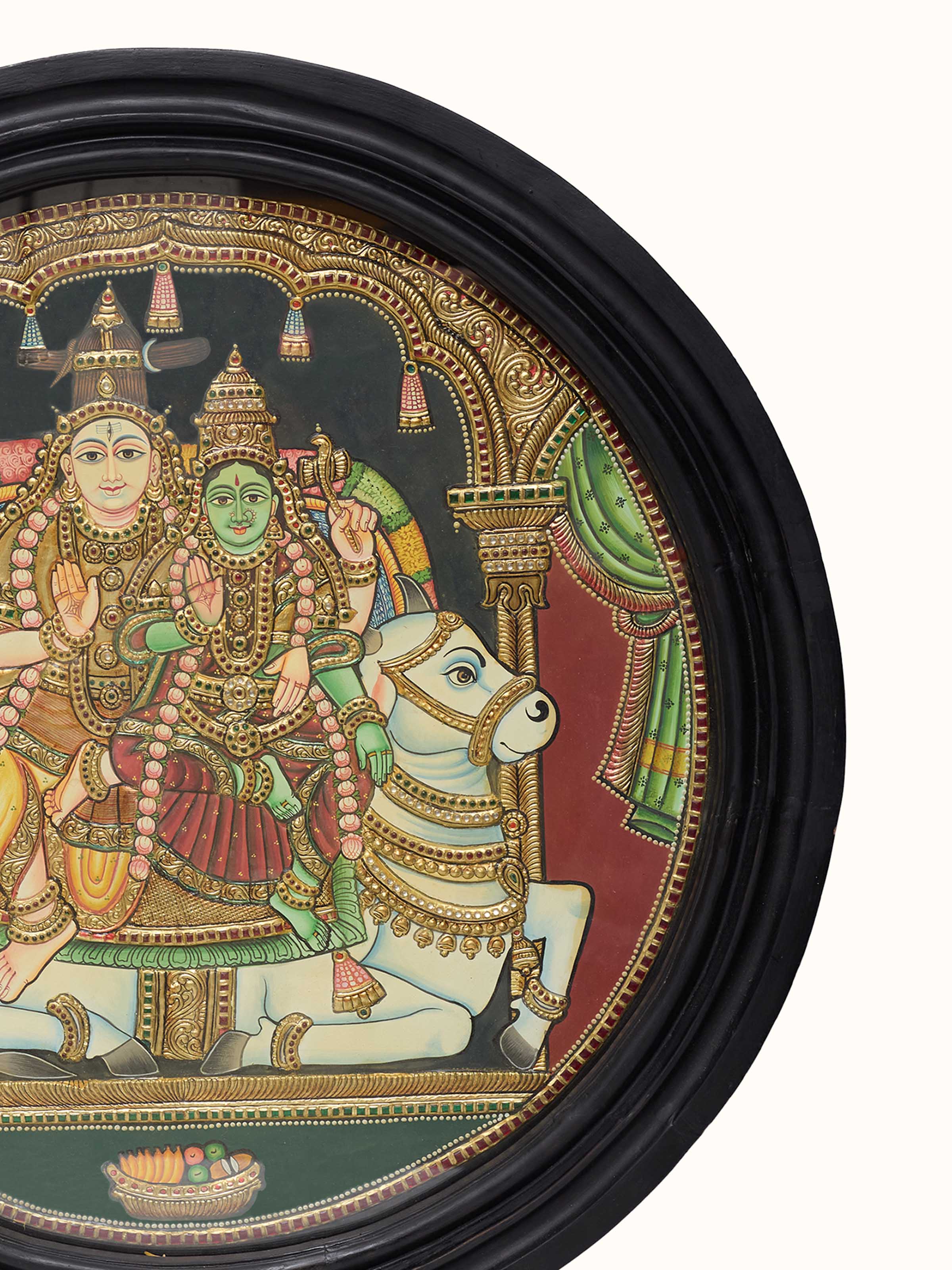 Shiva Thanjavur Teak Wood Painting