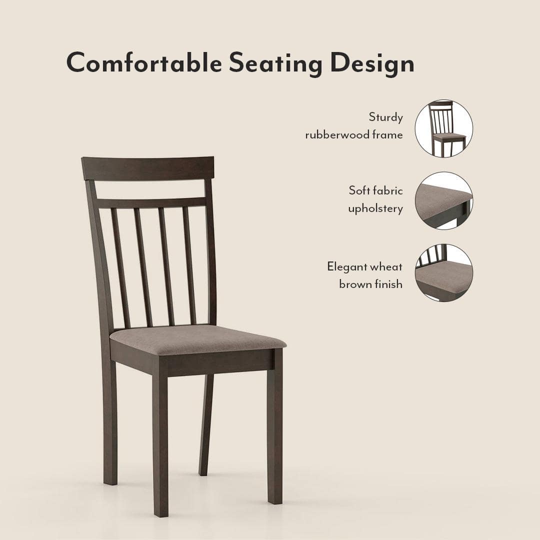 Ava 4 Seater Dining Table Set in Umber Walnut Finish