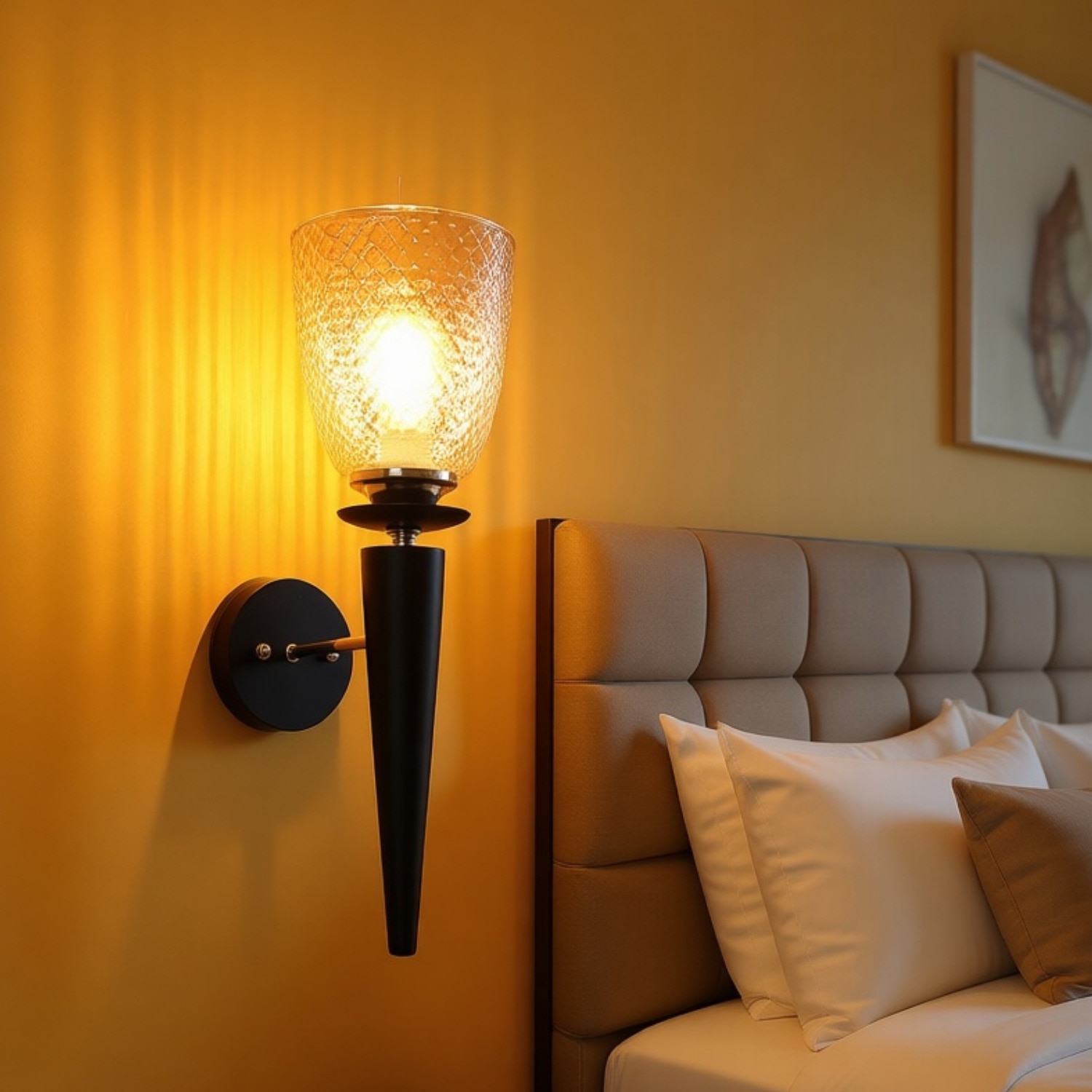 Eliante Mashal Wall Lights Mild Steel & Glass Material Brown & Champaign Finish - Eliante
